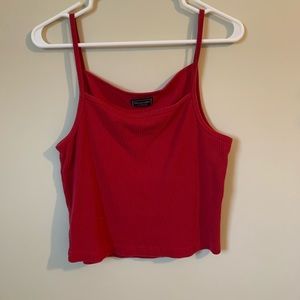 Ribbed Red Tank Top